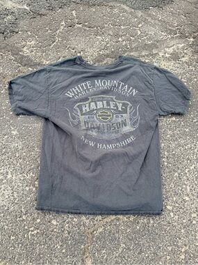 Harley-Davidson Black Graphic Tee with White and Yellow Logo